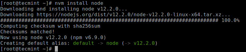  Administrador de versiones de nodo en Linux 