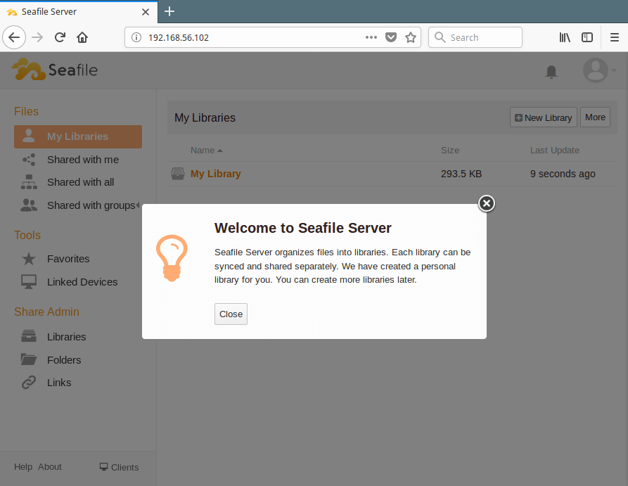 Seafile Welcome Page