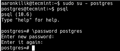 Set Postgres User Password