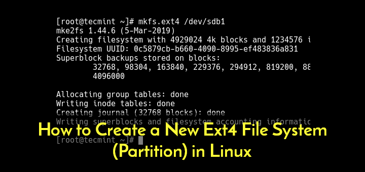 Create New Ext4 Partition in Linux