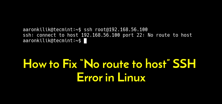 Fix “No route to host” SSH Error