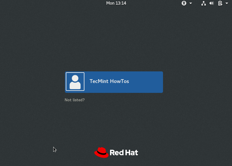 Gnome Login auf RHEL 8