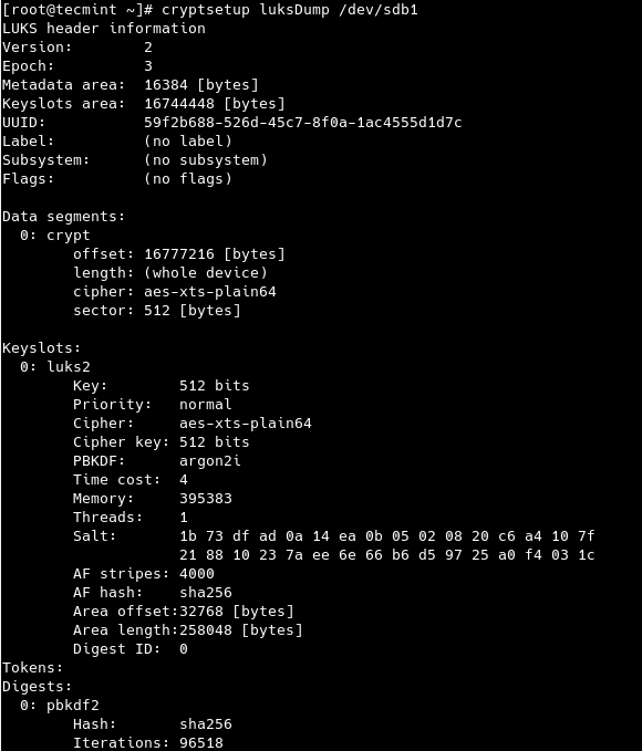 Device Encryption Information