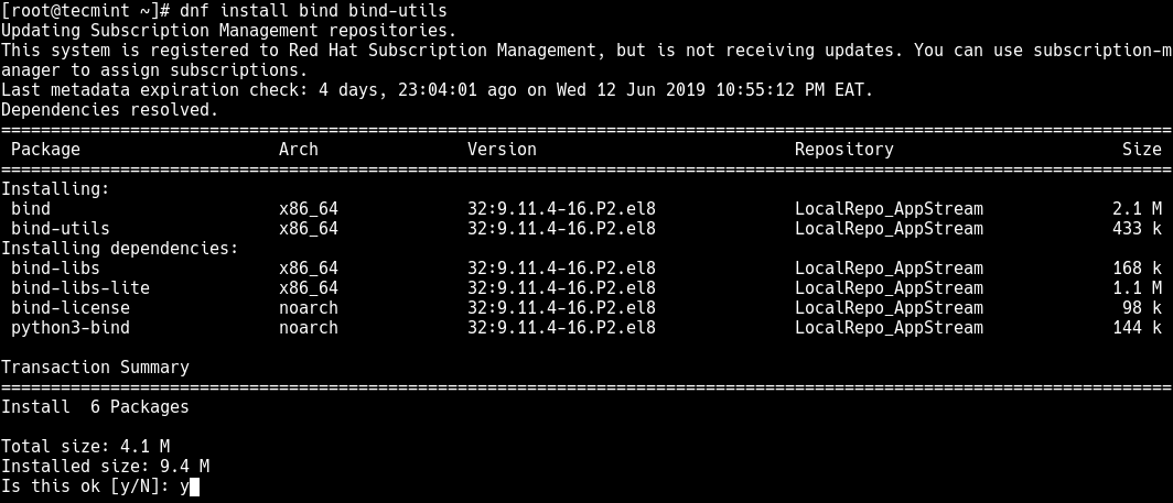 Install Bind on RHEL 8