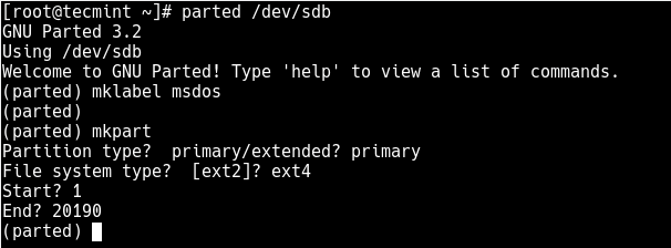 Create a New Ext4 Partition