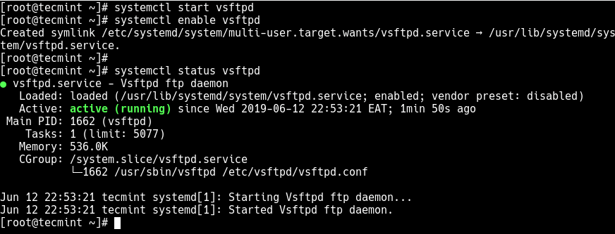 Start and Verify FTP Service