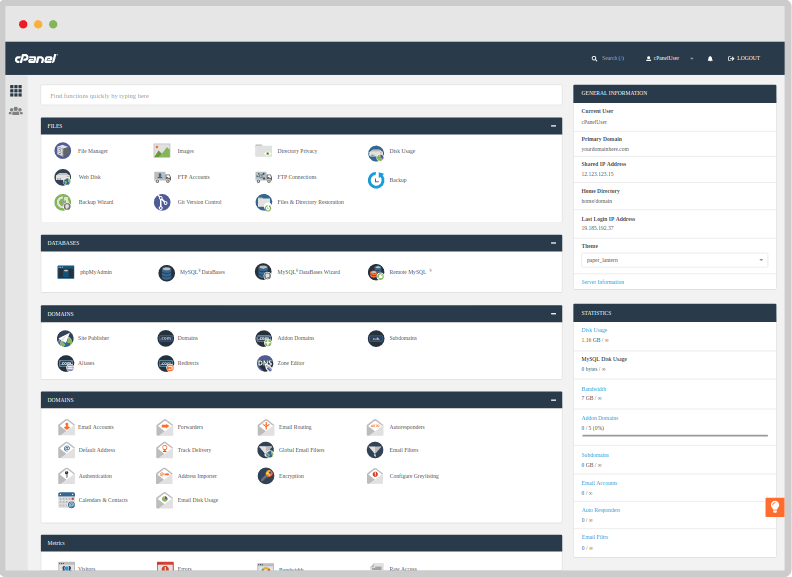 Cpanel Server Control Panel