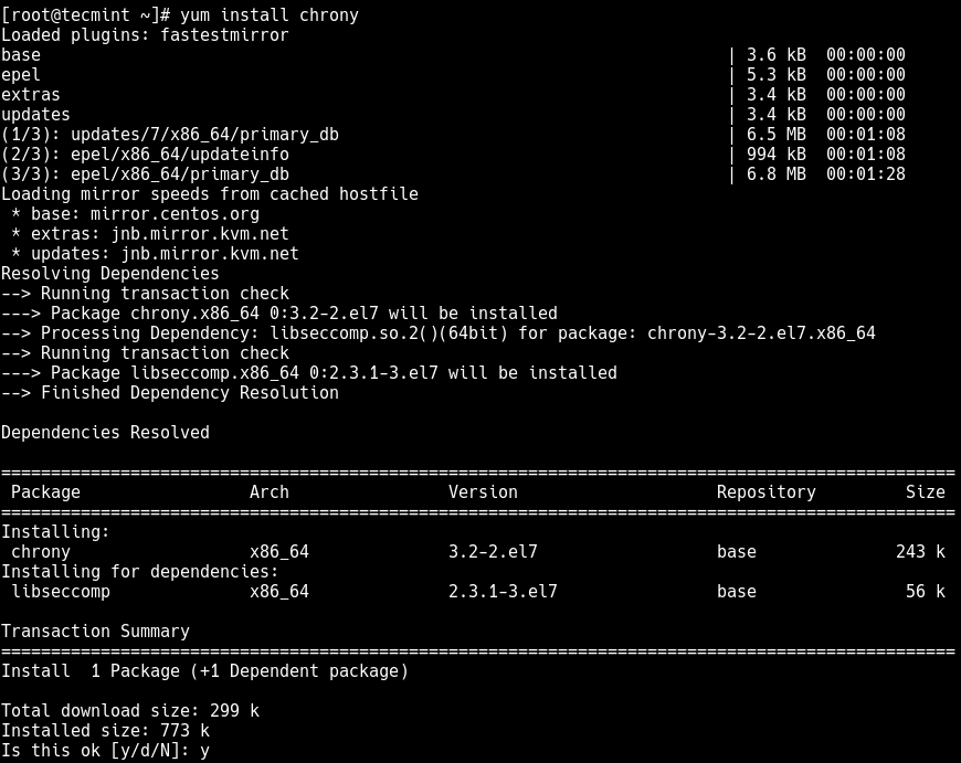 Install Chrony in CentOS 7