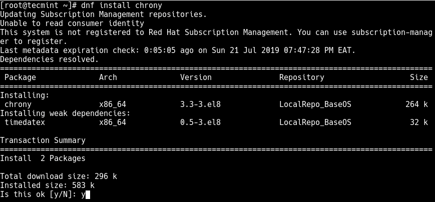 Install Chrony in RHEL 8