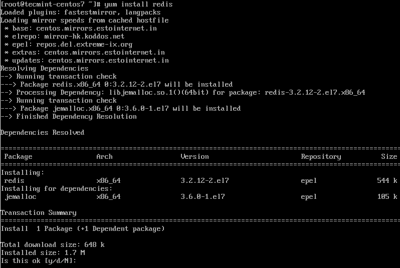 Install Redis in CentOS 7