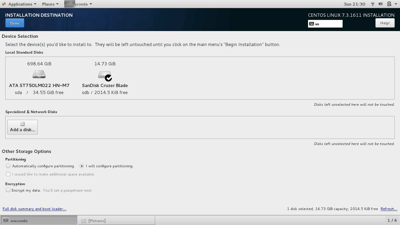 Select Manual Partitioning