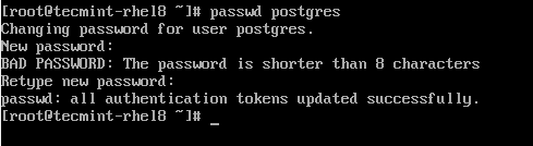 Legen Sie das Passwort für den Postgres-Benutzer fest