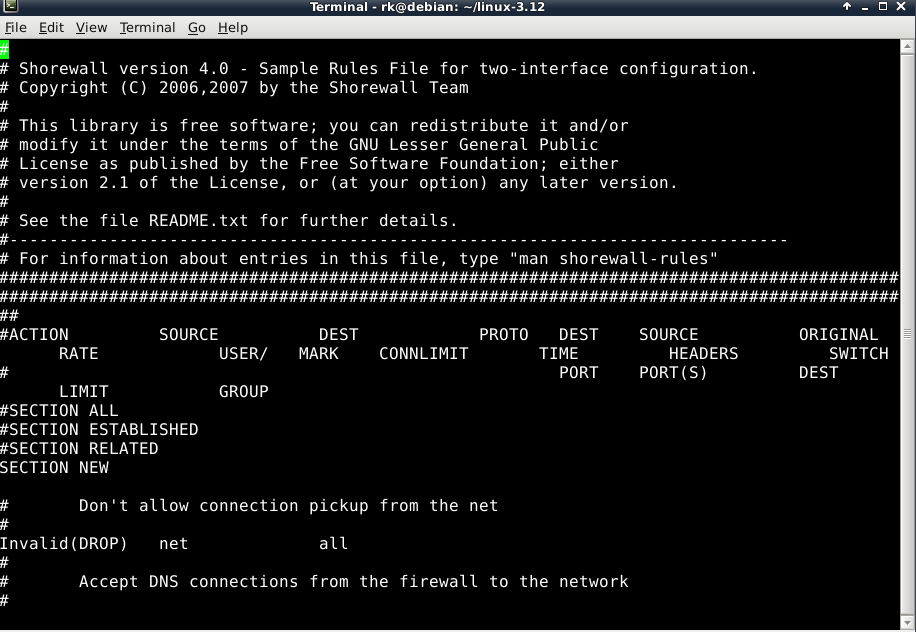 Shorewall Firewall Tool