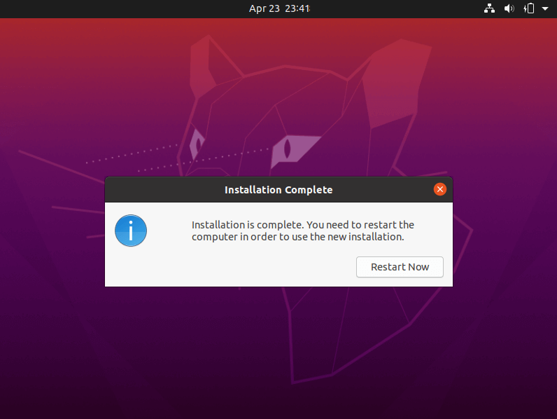 Instalación de Ubuntu completada
