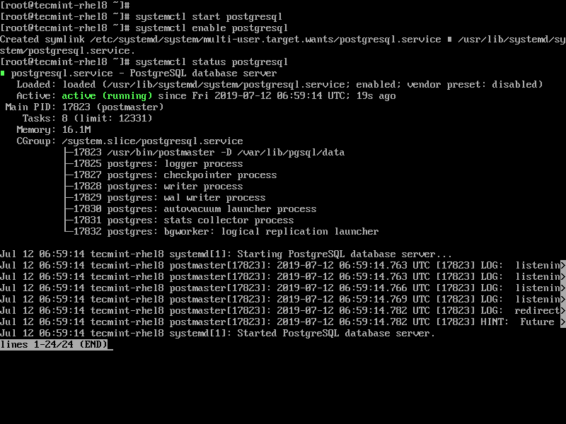 Verify PostgreSQL Installation