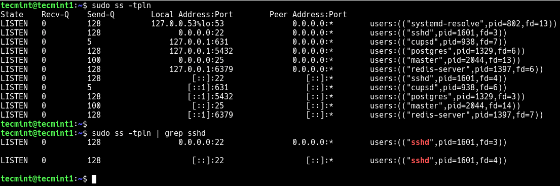 Check SSH Port in Debian