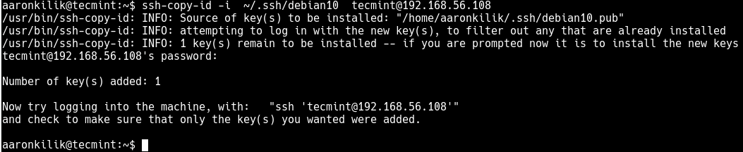 Copy SSH Key to Debian 10