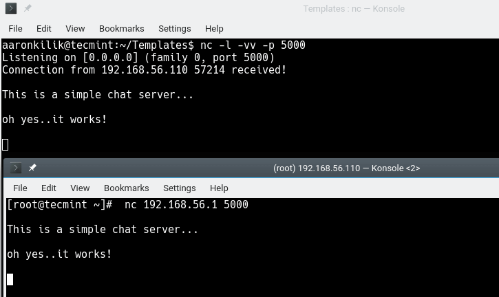 Create Chat Server in Command Line