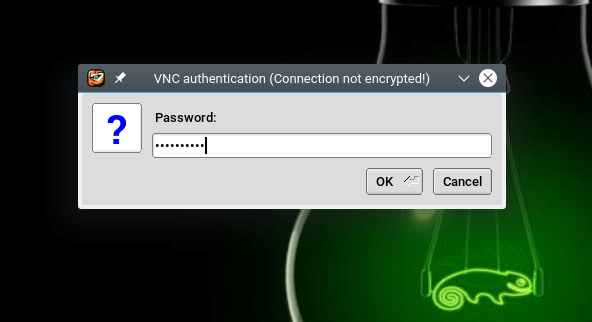 Enter VNC Login Password