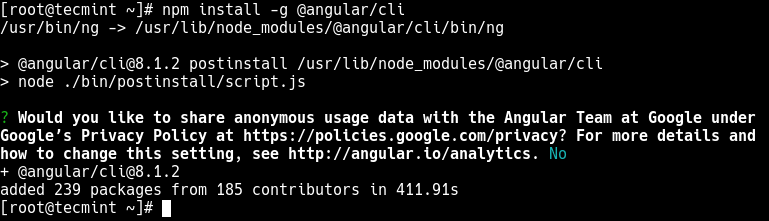 Install Angular CLI in Linux