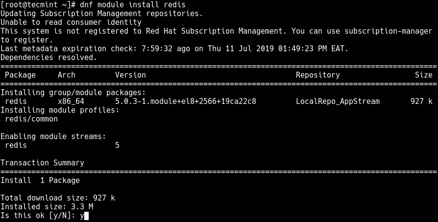 Install Redis On RHEL 8