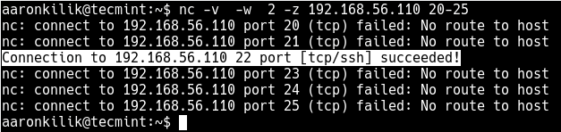 Scan for Open Ports in Linux