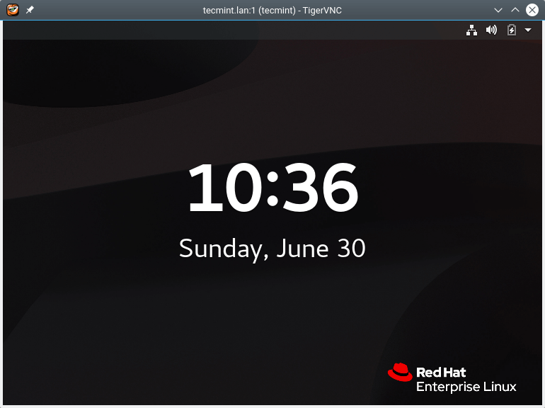 RHEL 8 Desktop Accessed via VNC Client