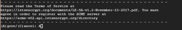 Accept Let's Encrypt Terms of Service