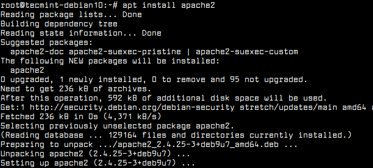 Install Apache on Debian 10