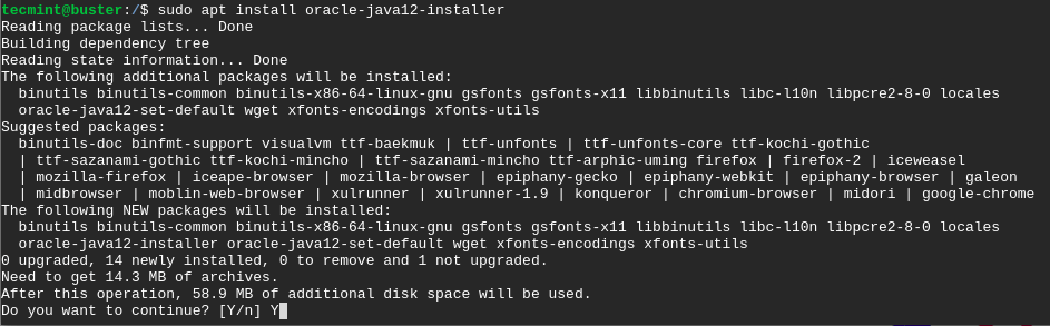 Install Oracle Java 12 on Debian 10
