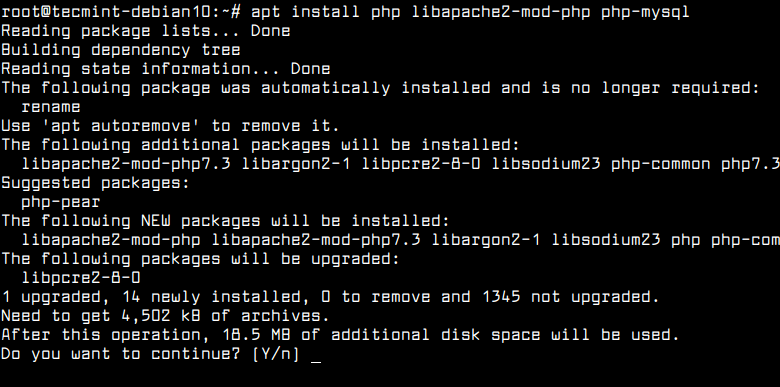 Install PHP in Debian 10