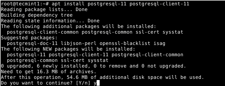 Install PostgreSQL in Debian 10