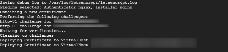 Instalar el certificado SSL en el dominio Nginx 