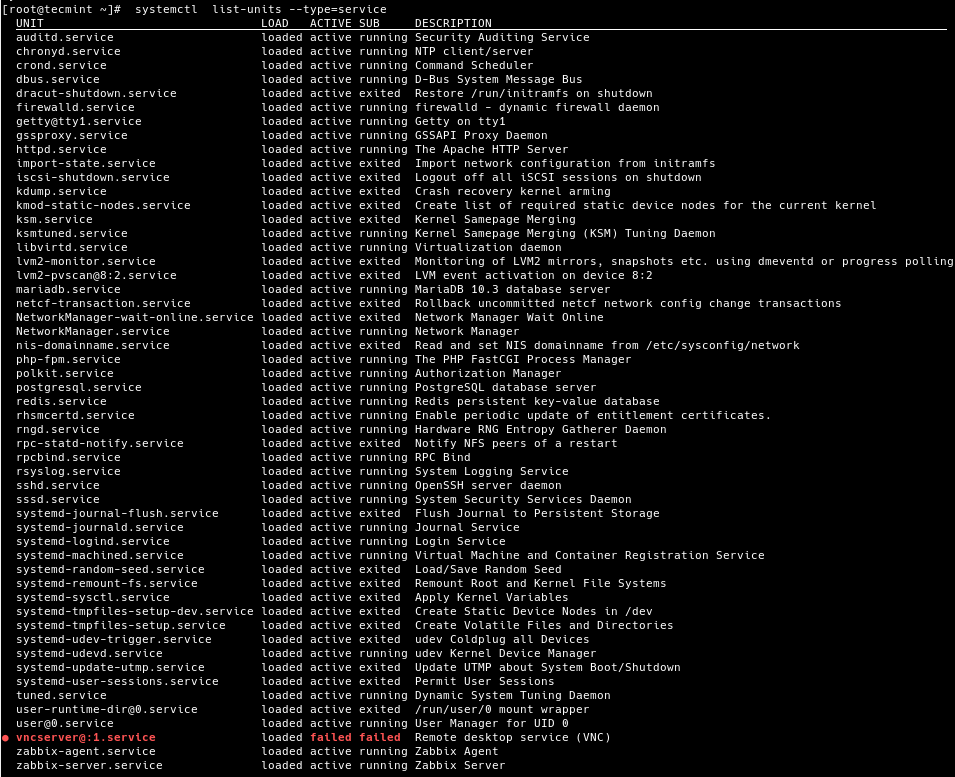 List All Services Under Systemd