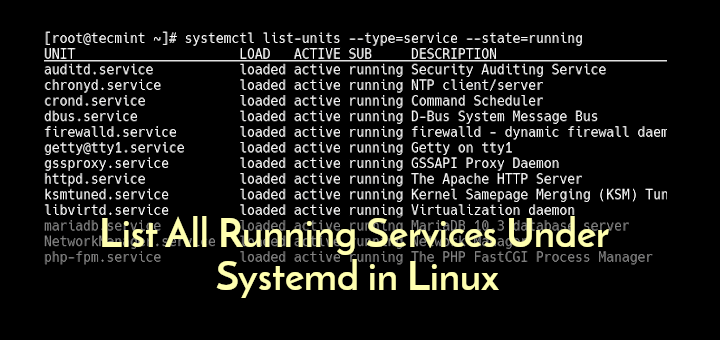 List Systemd Running Services in Linux