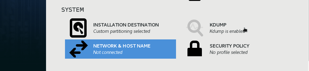 Network and Hostname