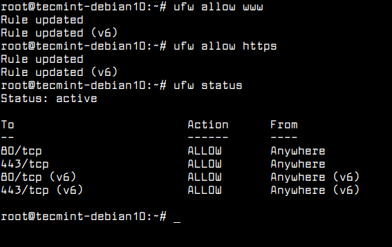 Open Apache Ports in Debian 10