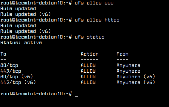 Öffnen Sie Apache-Ports in Debian 10