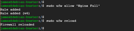 Öffnen Sie Nginx-Ports in UFW