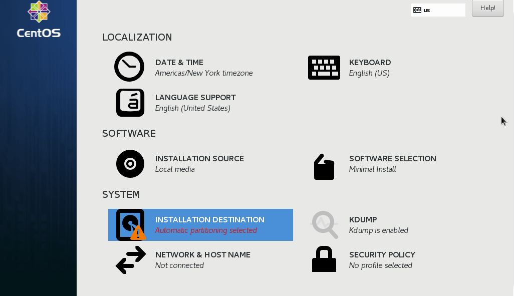 Select Install Destination