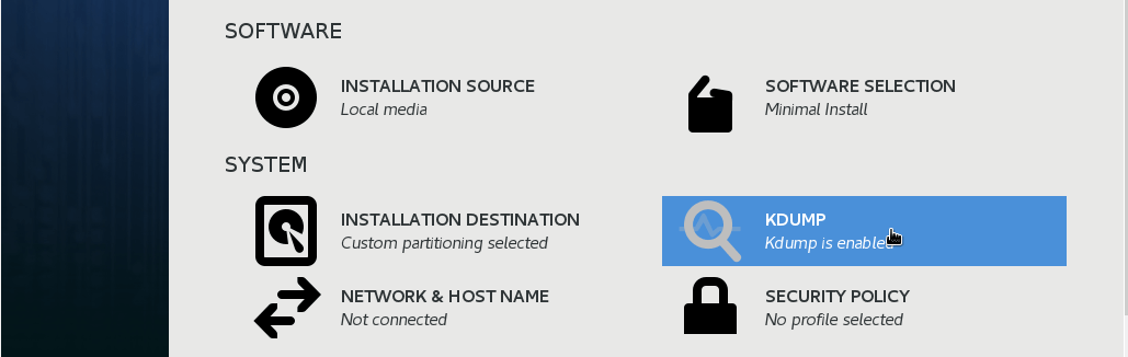 Select Kdump