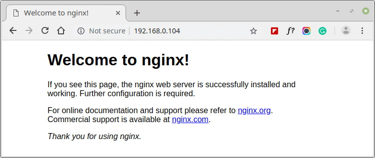 Verify Nginx Webserver on Debian 10