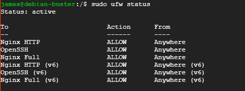 Überprüfen Sie den UFW-Status