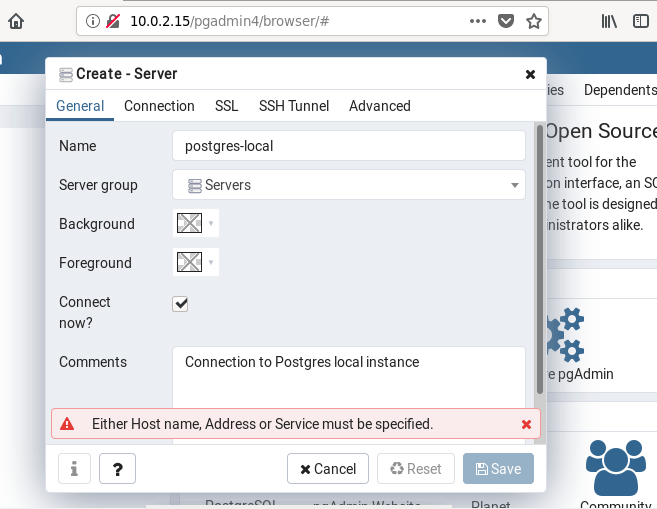 Pgadmin New Server Connection Name