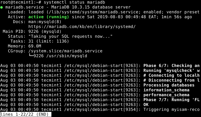 Check MariaDB Status