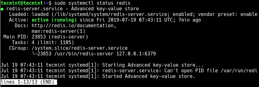 Check Redis Service Status