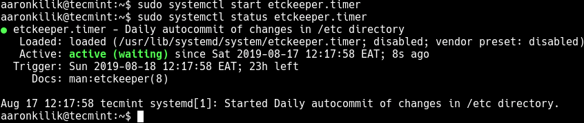 Start Etckeeper Timer Unit