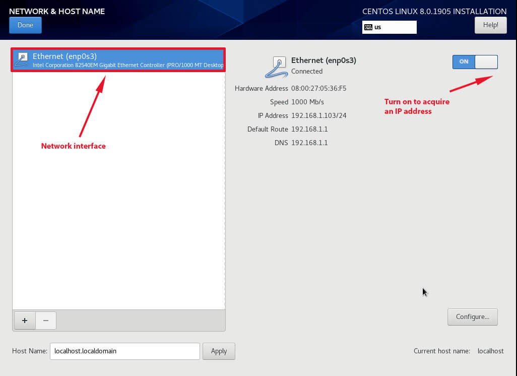 Configure Network Interface