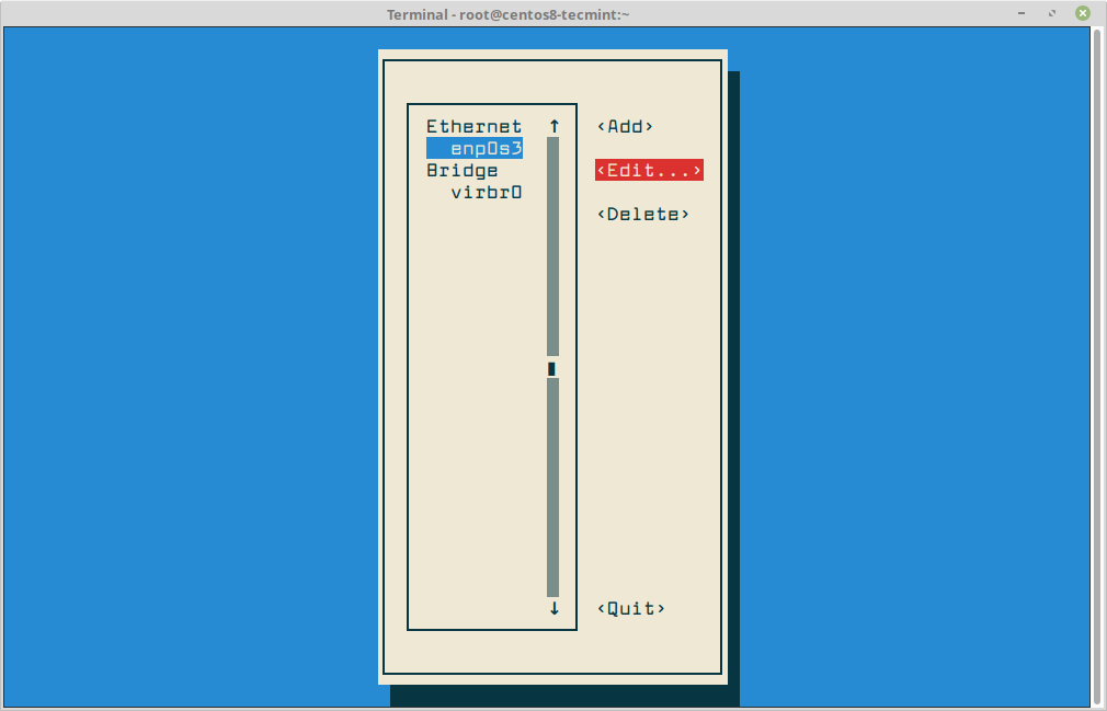 Netzwerk in CentOS 8 konfigurieren