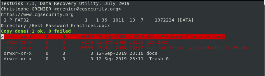 Утилита TESTDISK. TESTDISK как выглядит отчет по разделам. Лечение MFT TESTDISK для Windows. Failed to bind to address